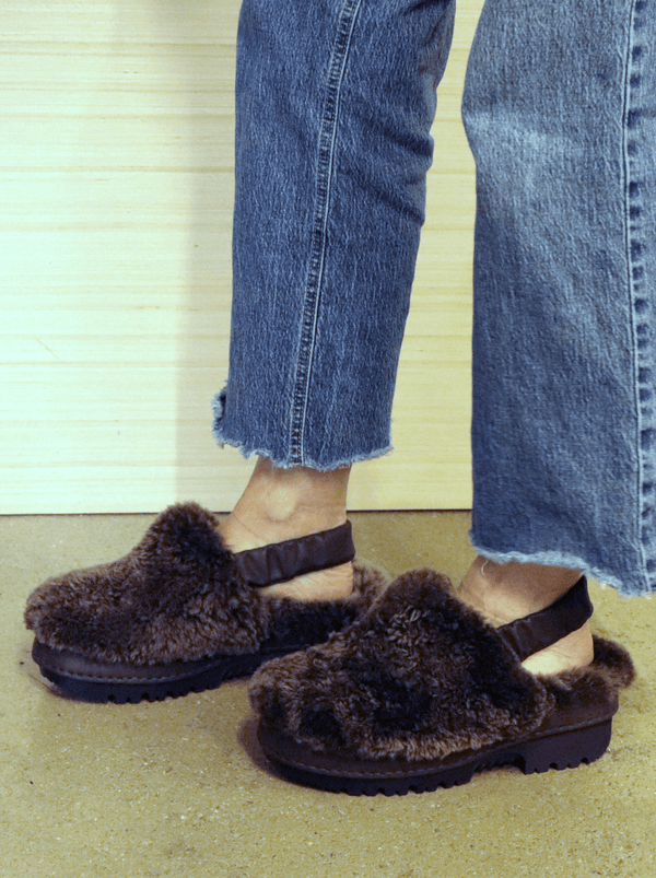Brown Fur Mules-Hernán Guardamagna-APOC STORE