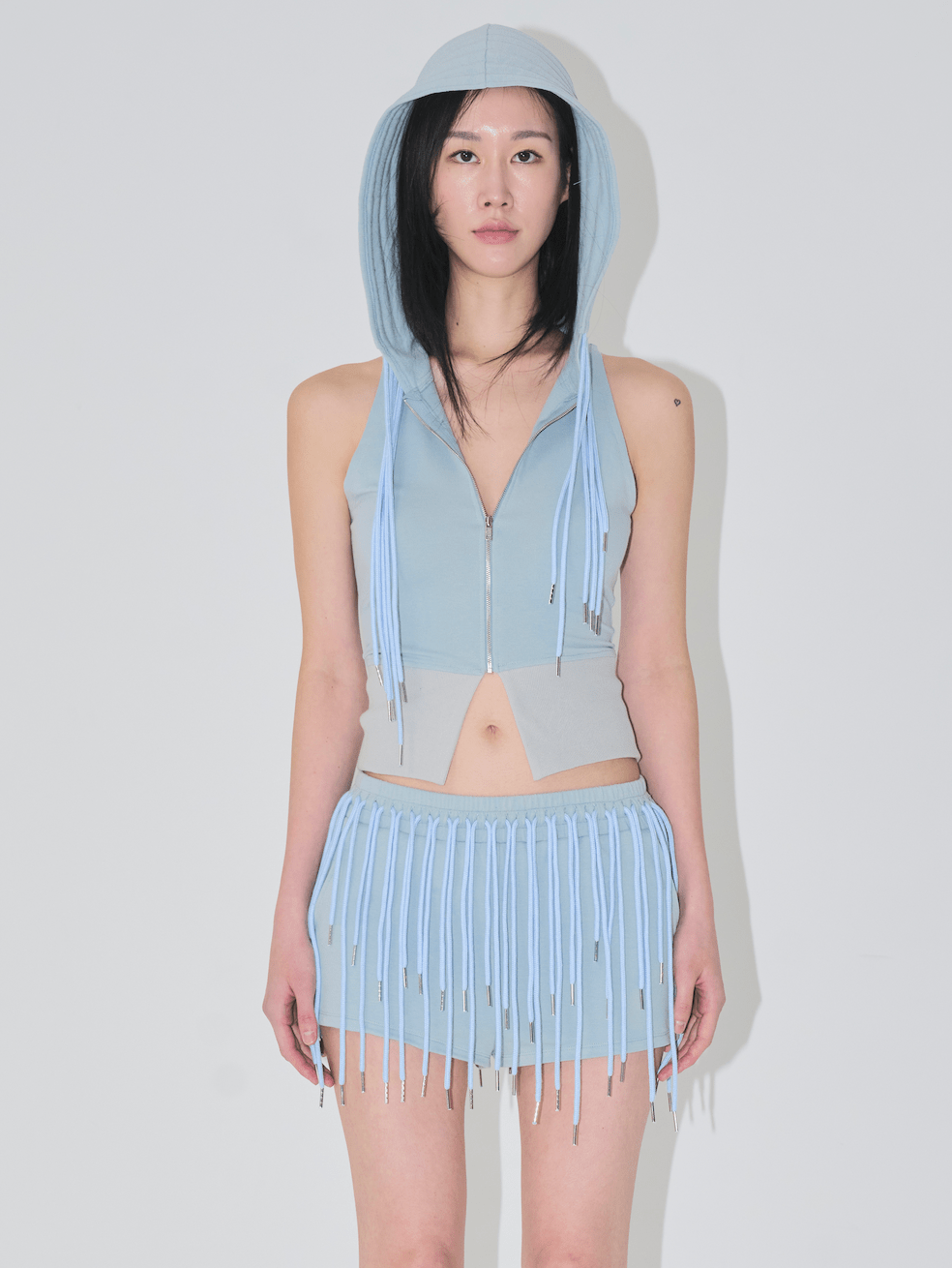 string mini shorts blue-Nibgnus-APOC STORE