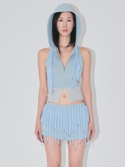 string mini shorts blue-Nibgnus-APOC STORE