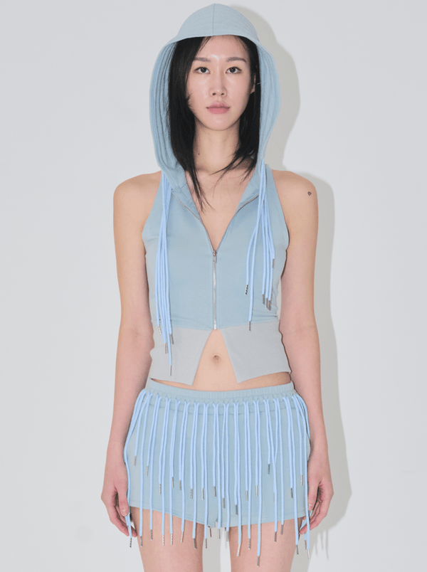 string tunnel hoodie tank blue-Nibgnus-APOC STORE
