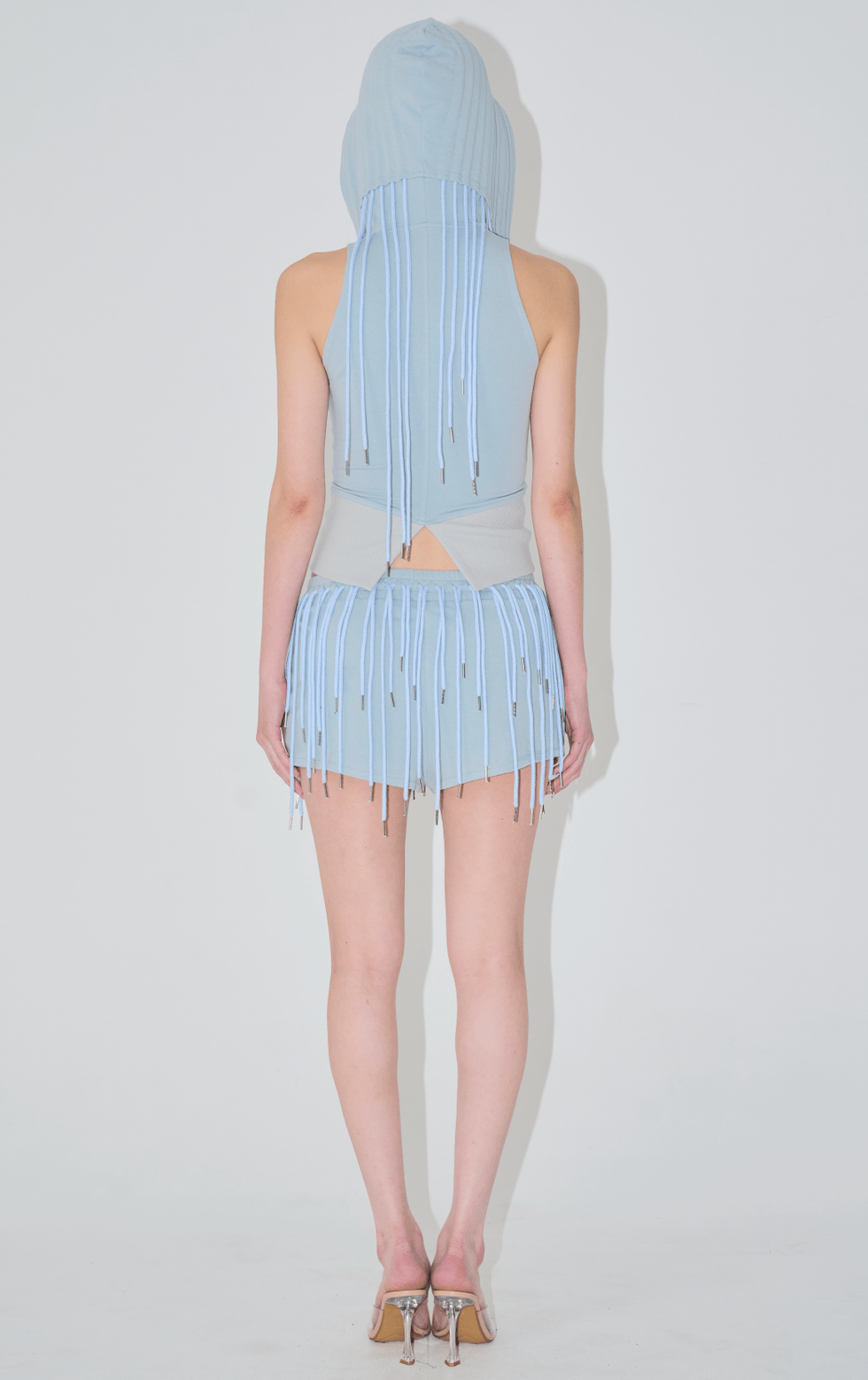 string mini shorts blue-Nibgnus-APOC STORE