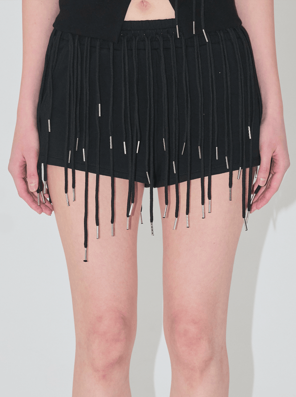 string mini shorts black-Nibgnus-APOC STORE