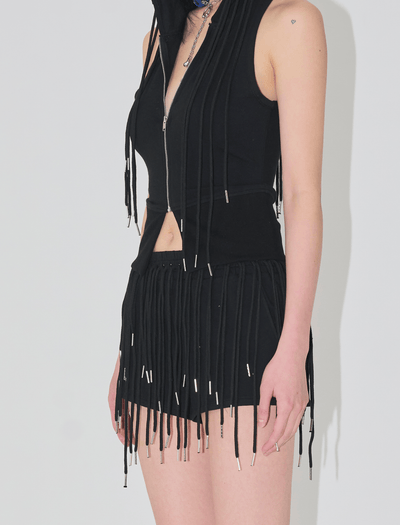 string mini shorts black-Nibgnus-APOC STORE