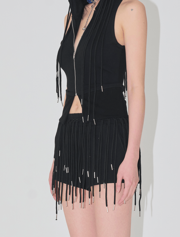 string tunnel hoodie tank black-Nibgnus-APOC STORE