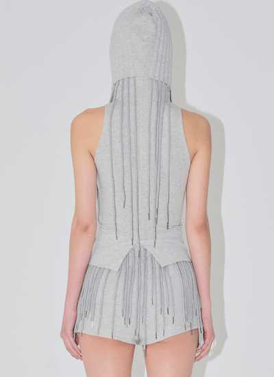 string tunnel hoodie tank grey-Nibgnus-APOC STORE