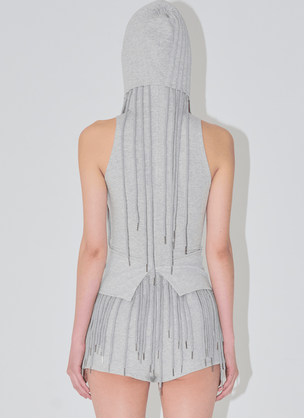 string tunnel hoodie tank grey-Nibgnus-APOC STORE