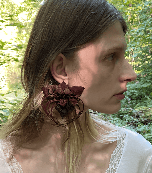 Set of Two Bat Flower Earrings-Baggira-APOC STORE