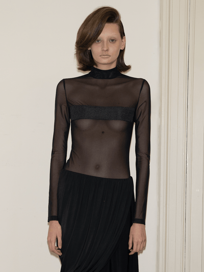 Mesh Longsleeve with Raffia detail-Nastyamasha-APOC STORE