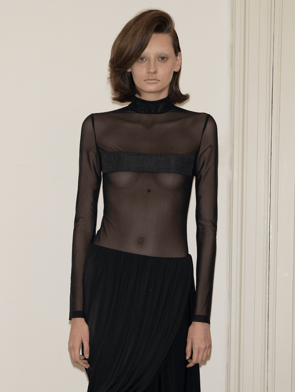 Mesh Longsleeve with Raffia detail-Nastyamasha-APOC STORE