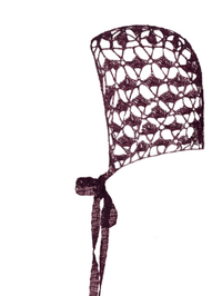 Crochet lace metallic bonnet - Red-Raquel de Carvalho-APOC STORE