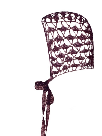 Crochet lace metallic bonnet - Red-Raquel de Carvalho-APOC STORE