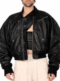 LP SS26 SHELL BOMBER (LEATHER)-LEO PROTHMANN-APOC STORE