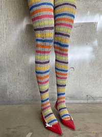 Rainbow Lace Knit Tights-Scar Kennedy-APOC STORE
