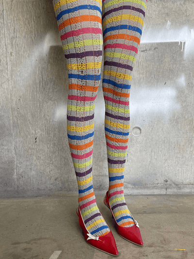 Rainbow Lace Knit Tights-Scar Kennedy-APOC STORE