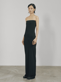 Black Skinny Tube Maxi Dress-arc us arkus-APOC STORE