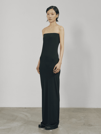 Black Skinny Tube Maxi Dress-arc us arkus-APOC STORE