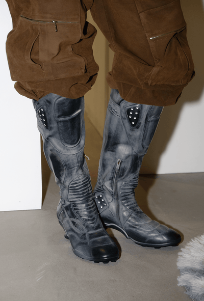 Boxing High Heel Boots Black-EMPTY BEHAVIOR-APOC STORE