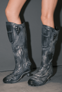 Boxing High Heel Boots Black-EMPTY BEHAVIOR-APOC STORE
