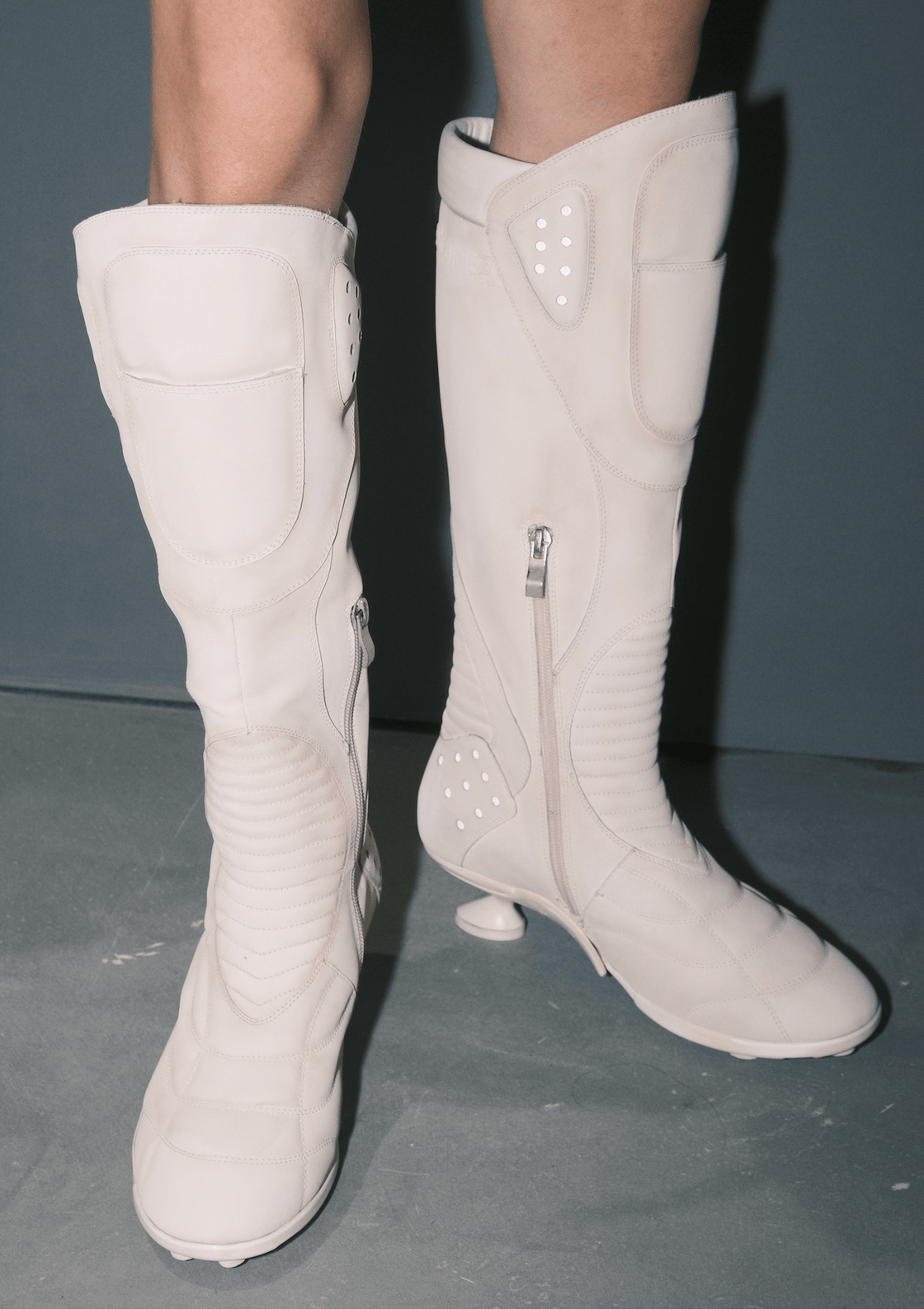EMPTY BEHAVIOR Boxing High Heel Boots White – APOC STORE EMPTY BEHAVIOR Boxing High Heel Boots White – APOC STORE