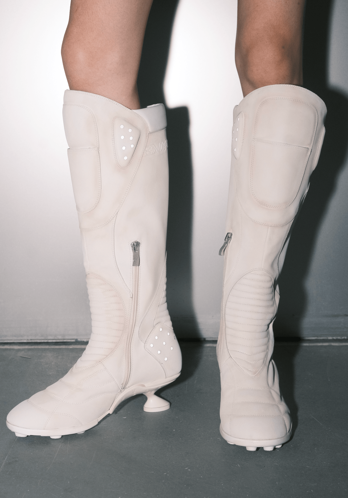 Boxing High Heel Boots White-EMPTY BEHAVIOR-APOC STORE