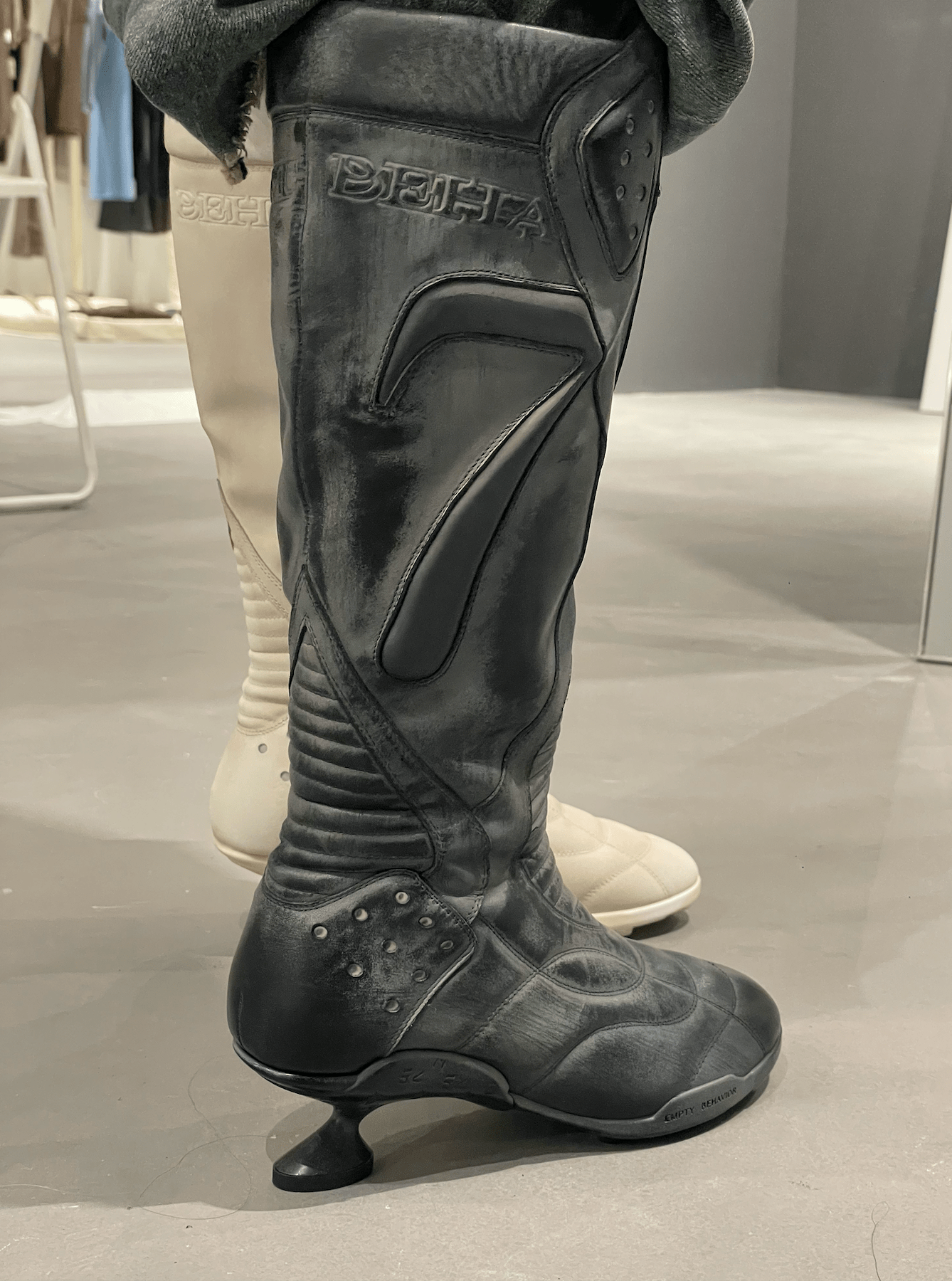 Boxing High Heel Boots Black-EMPTY BEHAVIOR-APOC STORE