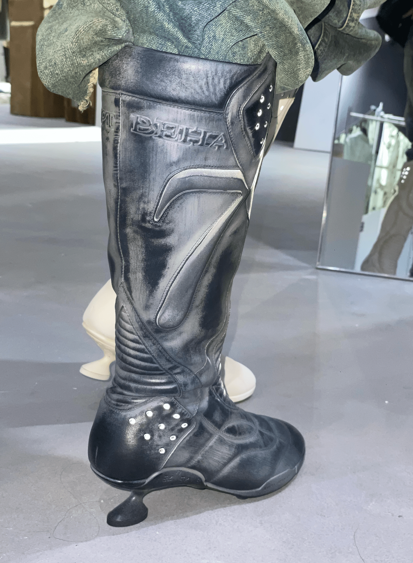 Boxing High Heel Boots Black-EMPTY BEHAVIOR-APOC STORE