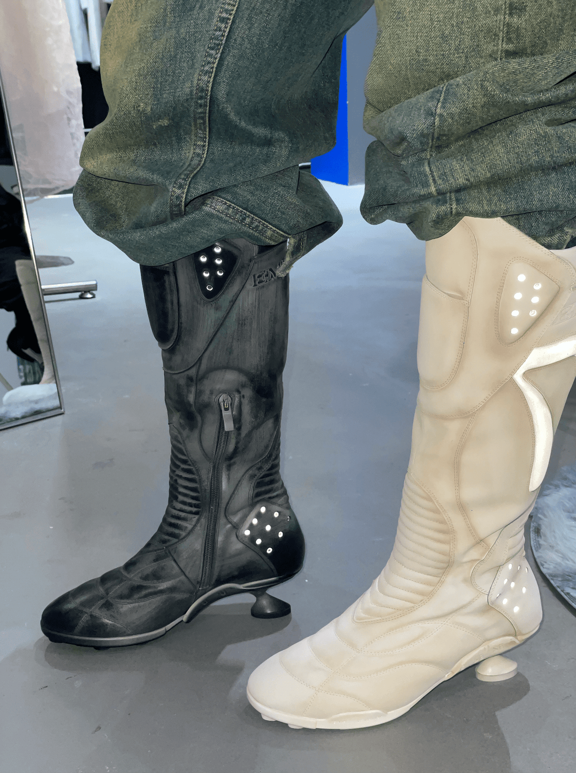 EMPTY BEHAVIOR Boxing High Heel Boots White – APOC STORE