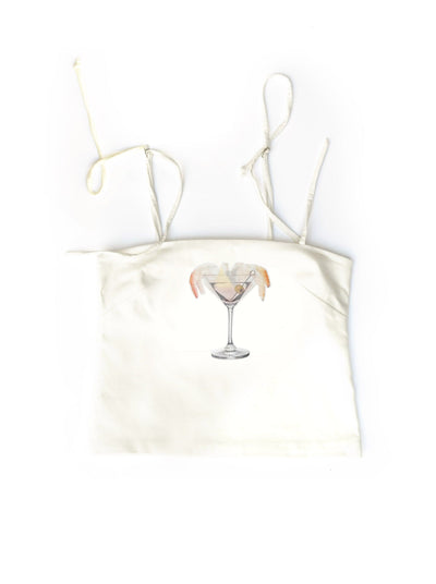 Shrimp Cocktail on White Spaghetti Tank-Leeann Huang-APOC STORE