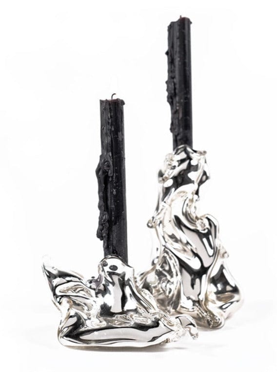 Silver Melted Candelabros-Agustina Ros-APOC STORE