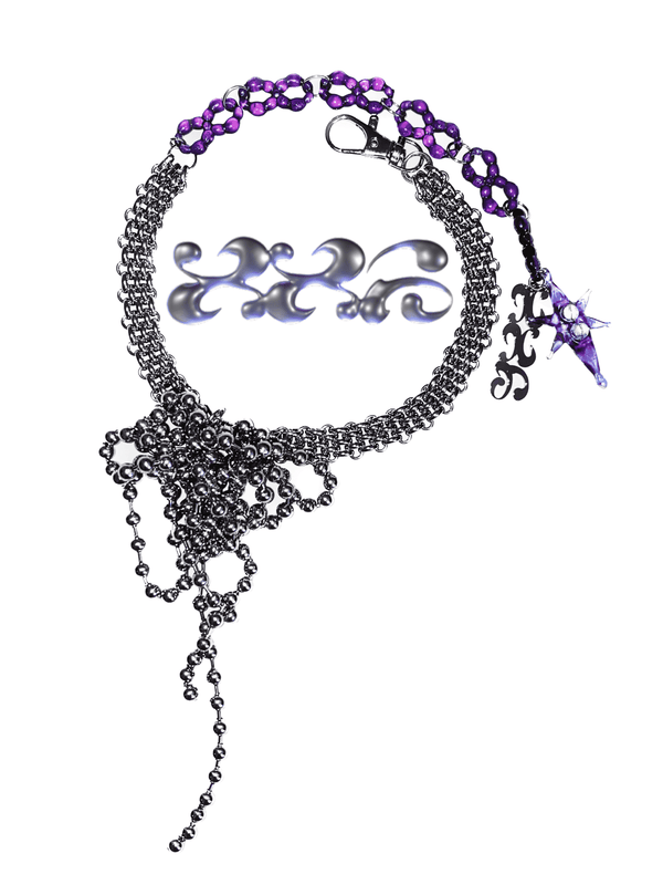 Silver beading choker-886lab-APOC STORE