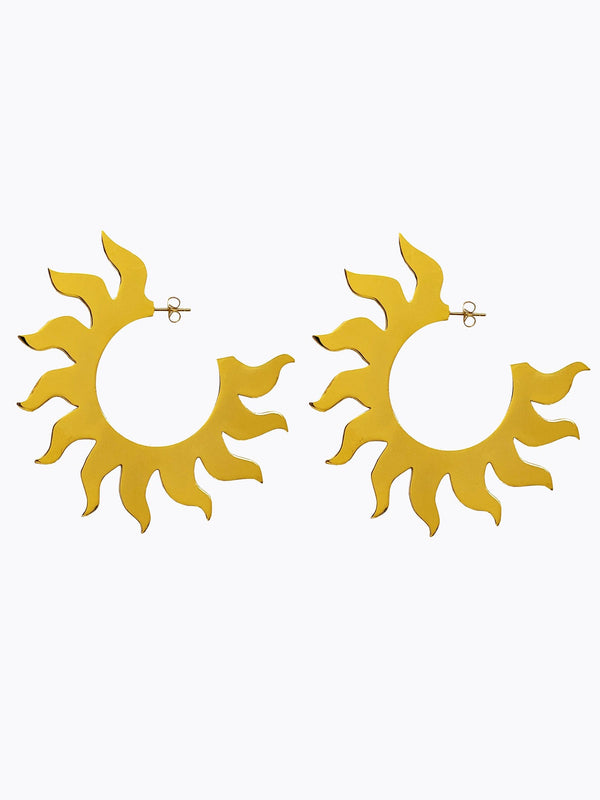 Soleil Hoop Earrings Gold-EYLAND-APOC STORE