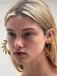 Soleil Hoop Earrings Gold-EYLAND-APOC STORE