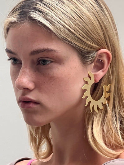 Soleil Hoop Earrings Gold-EYLAND-APOC STORE