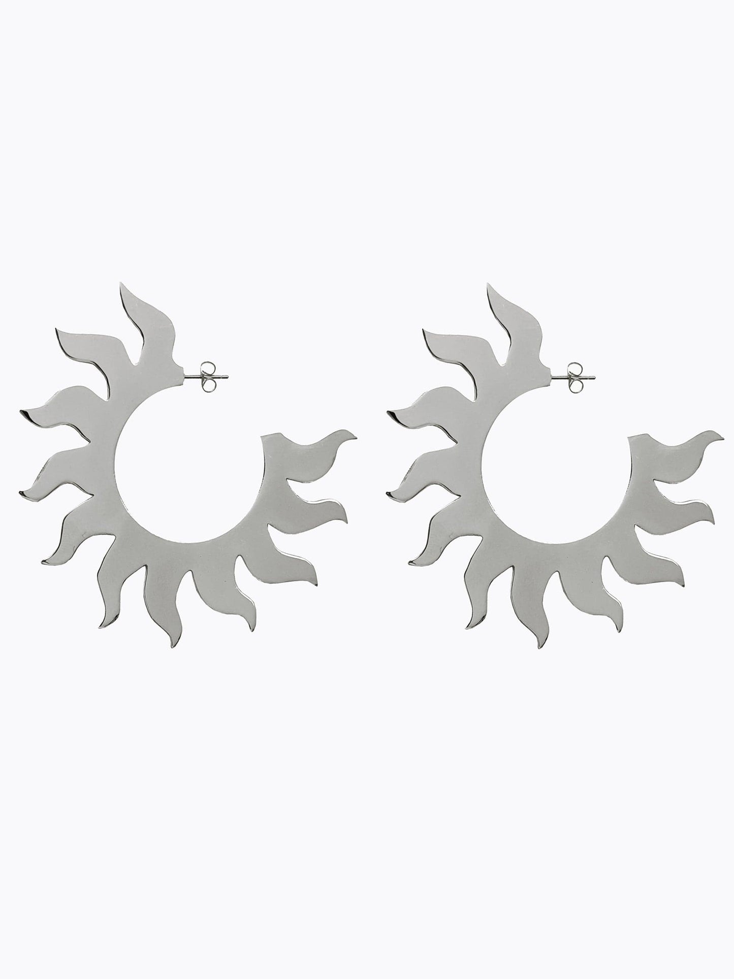 Soleil Hoop Earrings Silver-EYLAND-APOC STORE
