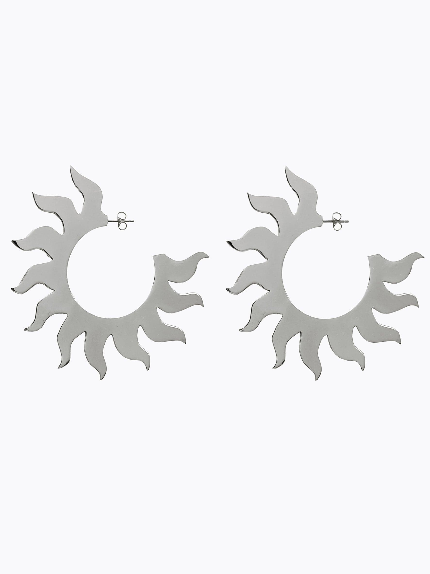 Soleil Hoop Earrings Silver-EYLAND-APOC STORE