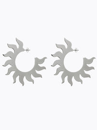Soleil Hoop Earrings Silver-EYLAND-APOC STORE