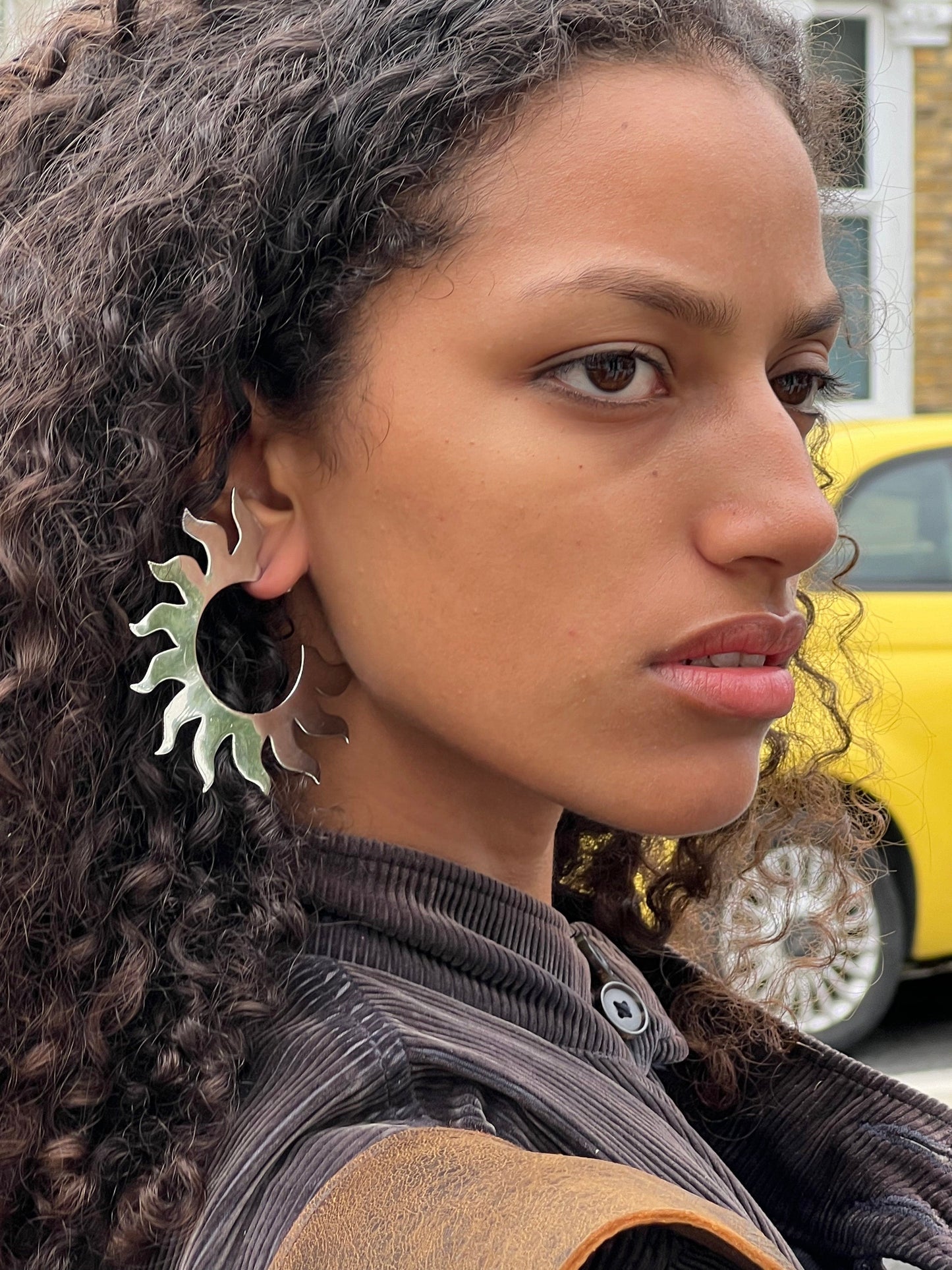 Soleil Hoop Earrings Silver-EYLAND-APOC STORE