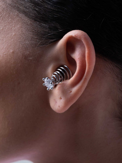 Silver Solitaire Ear Plug-D’heygere-APOC STORE