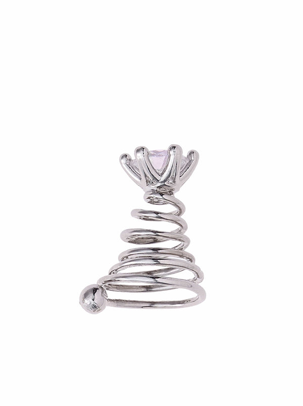 Silver Solitaire Ear Plug-D’heygere-APOC STORE