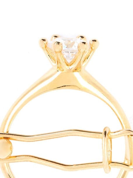 Gold White Solitaire Ring Hair Clip-D’heygere-APOC STORE