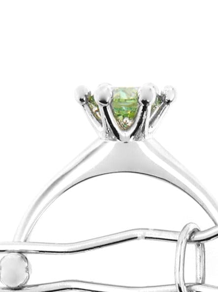 Silver Green Solitaire Ring Hair Clip-D’heygere-APOC STORE