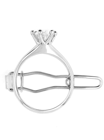 Silver White Solitaire Ring Hair Clip-D’heygere-APOC STORE