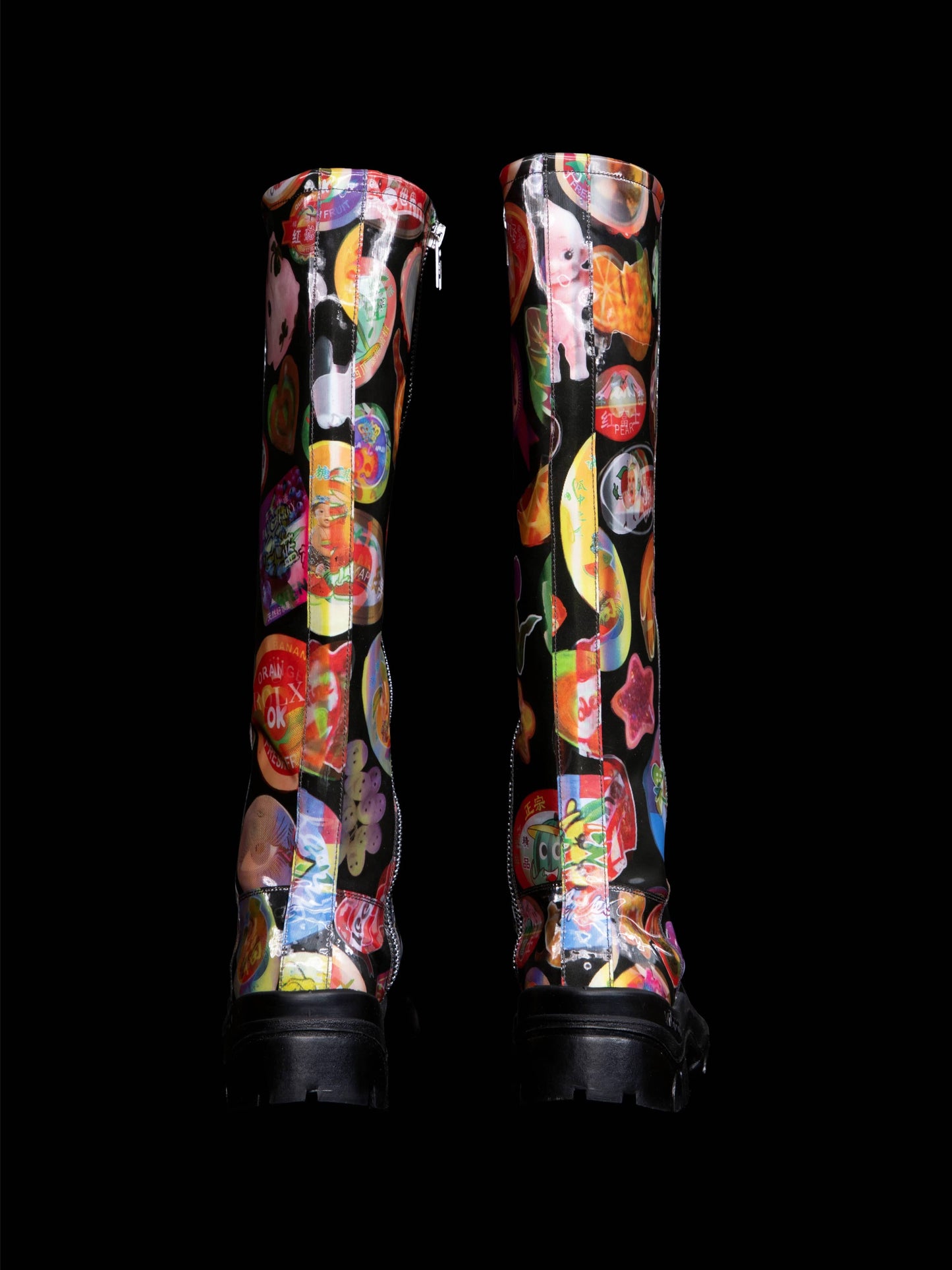 Lenticular Fruit Sticker Knee Boot-Leeann Huang-APOC STORE