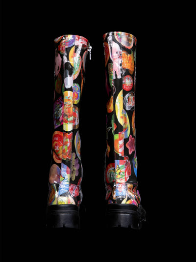 Lenticular Fruit Sticker Knee Boot-Leeann Huang-APOC STORE