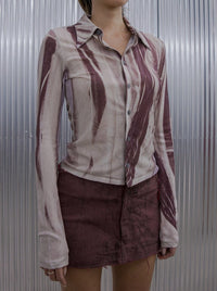 Brown stream printed jersey shirts-Lalameemee-APOC STORE