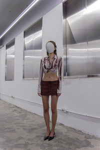 Brown stream printed jersey shirts-Lalameemee-APOC STORE