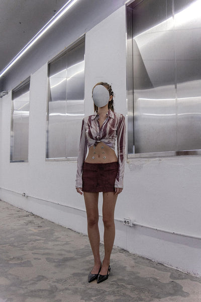 Brown stream printed jersey shirts-Lalameemee-APOC STORE