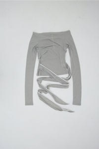 TWIST OFF-SHOULDER TOP LIGHT GREY-Lalameemee-APOC STORE