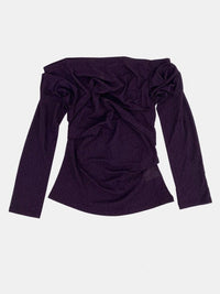 draping off-shoulder top purple-Lalameemee-APOC STORE