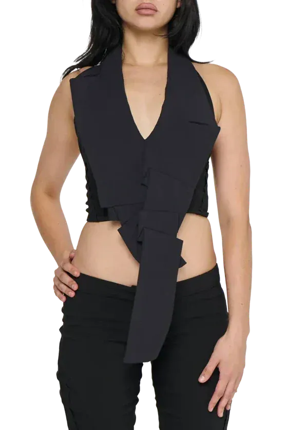 Tuxedo Halter Vest - Iron Grey